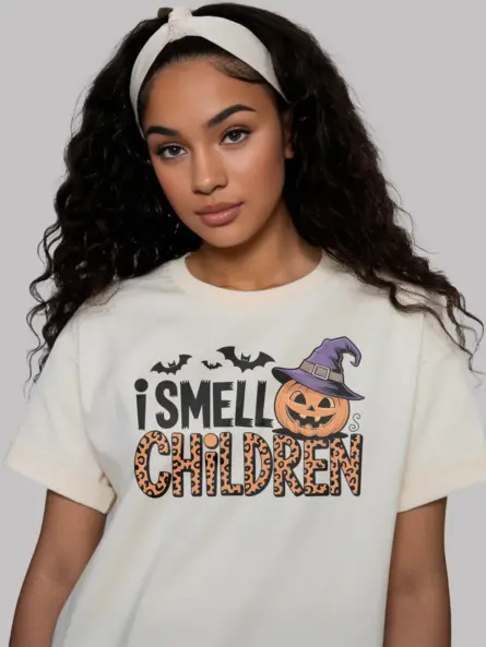 I Smell Children Shirt – Funny Halloween Tee with Pumpkin & Bats - Image 9