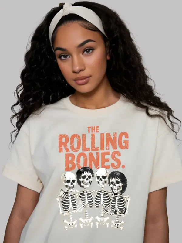 lifestyle – natural vintage Halloween rock band t-shirt worn at Halloween party