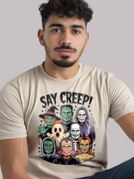 Retro Classic Monster T-Shirt – Say Creep! Vintage Halloween Tee - Image 12