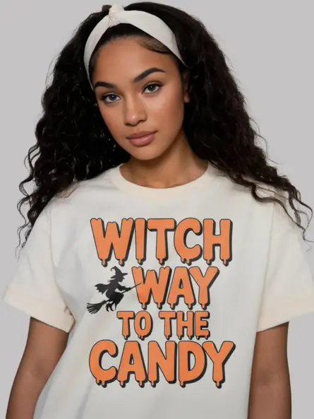 Witch Way to the Candy Shirt – Funny Halloween Tee for Kids & Parents - Image 9