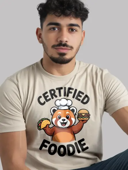 Certified Foodie T-Shirt – Cute Red Panda Chef Graphic Tee - Image 9