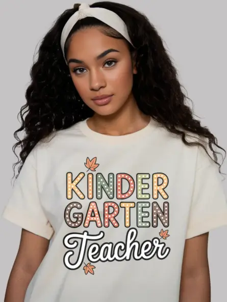 Kindergarten Teacher Shirt – Cute Fall Maple Leaf Design Tee - Image 9