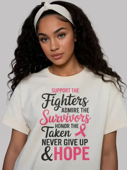 Support the Fighters Hope Shirt – Inspirational Pink Ribbon Tee - Image 8