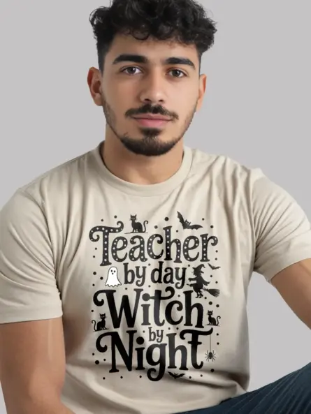 Teacher by Day Witch by Night Shirt – Funny Halloween Tee for Educators - Image 9