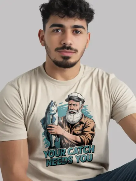 Vintage Fishing T Shirt – Bold Bearded Angler Tee for Outdoorsmen - Image 9