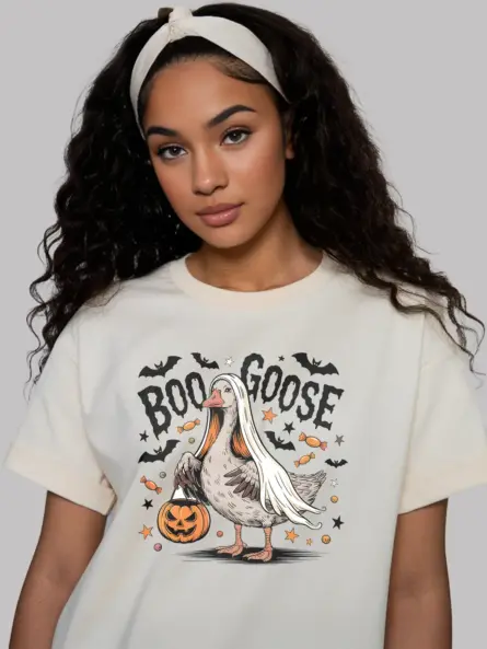 Spooky Goose T-Shirt – Funny BOO GOOSE Halloween Tee - Image 12