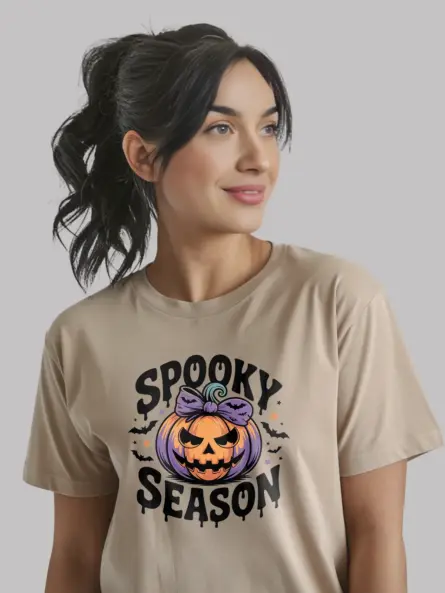 natural Shirt spooky season pumpkin t-shirt cute Halloween tee for moms
