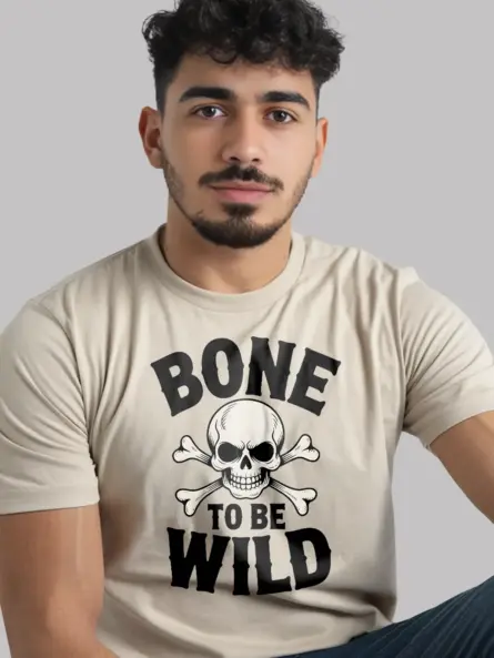 natural bone to be wild biker halloween shirt front view