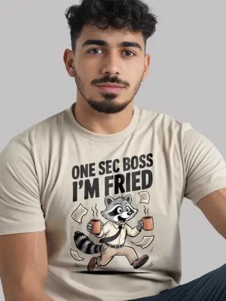 Burnout Humor T-Shirt – Funny Raccoon Work Tee for Overworked Pros - Image 9