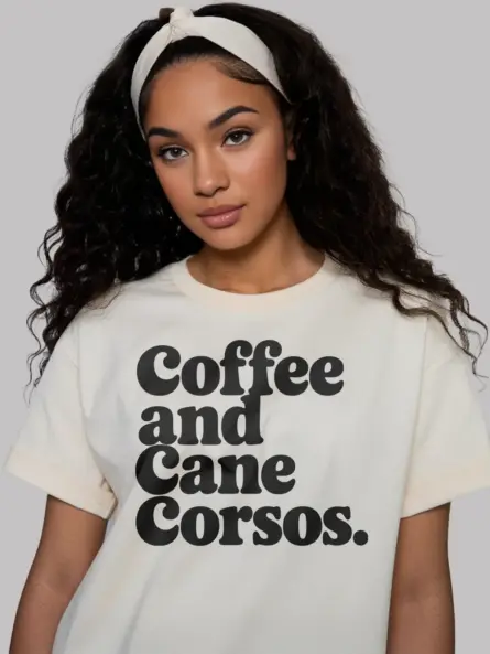 Cozy Coffee and Dog Shirt – Cane Corso Retro Graphic Tee - Image 9