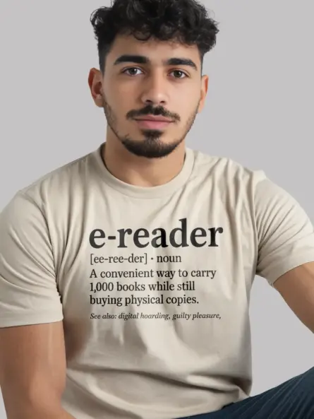 Clever E-Reader Definition T-Shirt – Funny Book Hoarder Tee for Kindle Fans - Image 9