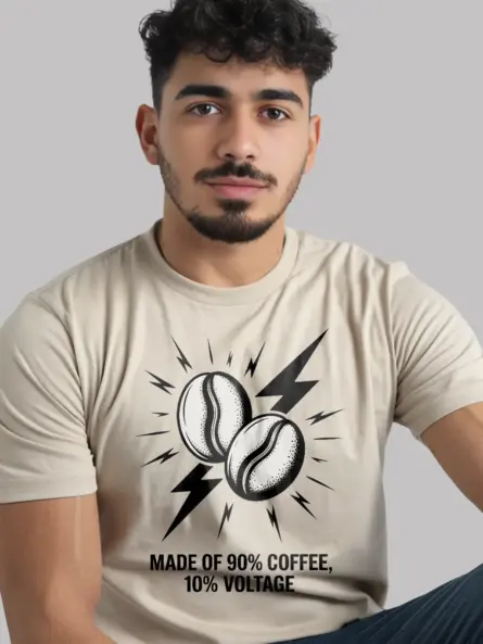 Electrician Coffee T-Shirt – 90% Coffee, 10% Voltage - Image 9