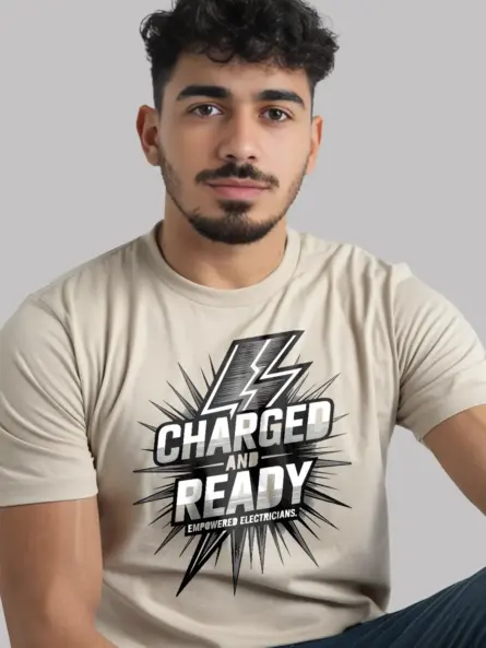 Charged and Ready Empowered Electrician T-Shirt - Image 8