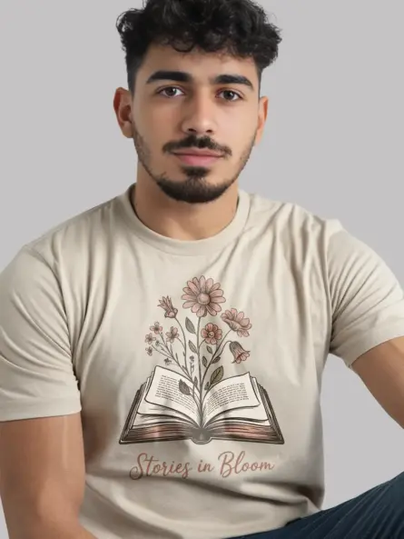Stories in Bloom Floral Book Lover T-Shirt - Image 9