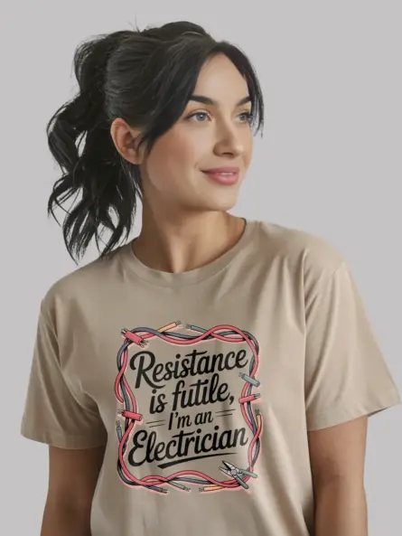 Funny Electrician T-Shirt Vintage – Resistance is Futile Design - Image 9