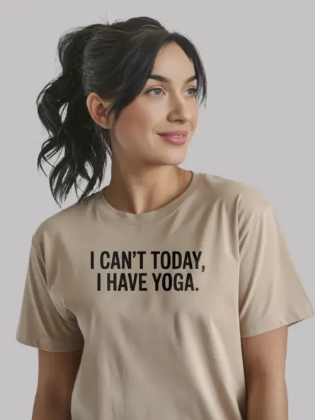 Funny Yoga T-Shirt – Minimalist “I Can’t Today I Have Yoga” Tee - Image 9