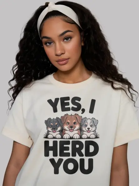 Clever Herding Dog Pun Shirt – Yes I Herd You Cartoon Tee - Image 12