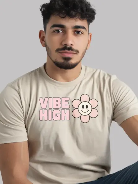 High Vibe T-Shirt – Cute Pastel Flower Tee for Positive Minds - Image 9