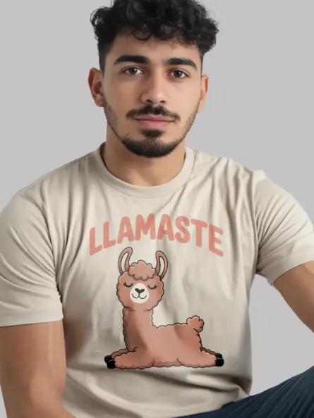 Playful Llamaste Shirt for Yoga Lovers – Funny Animal Tee - Image 9