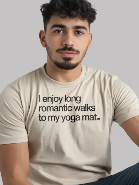 Long Romantic Walks Yoga Mat Shirt – Funny Minimalist Tee for Self-Care Lovers - Image 9