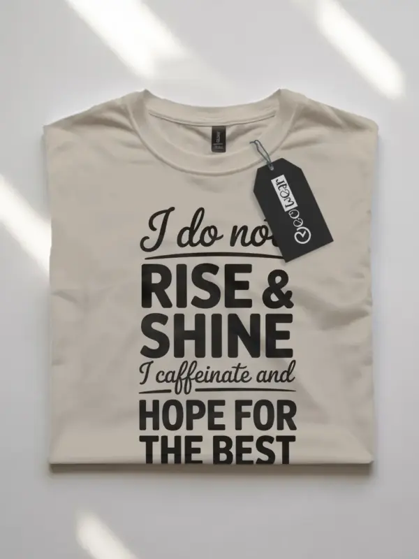 natural Front View I Do Not Rise and Shine Not a Morning Person Coffee Shirt