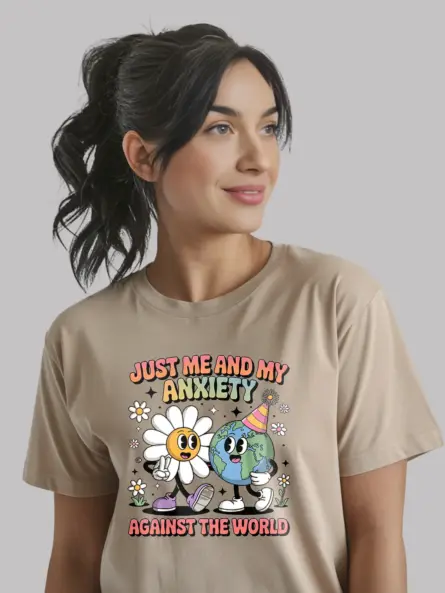 Retro Anxiety T-Shirt – Just Me & My Anxiety - Image 12