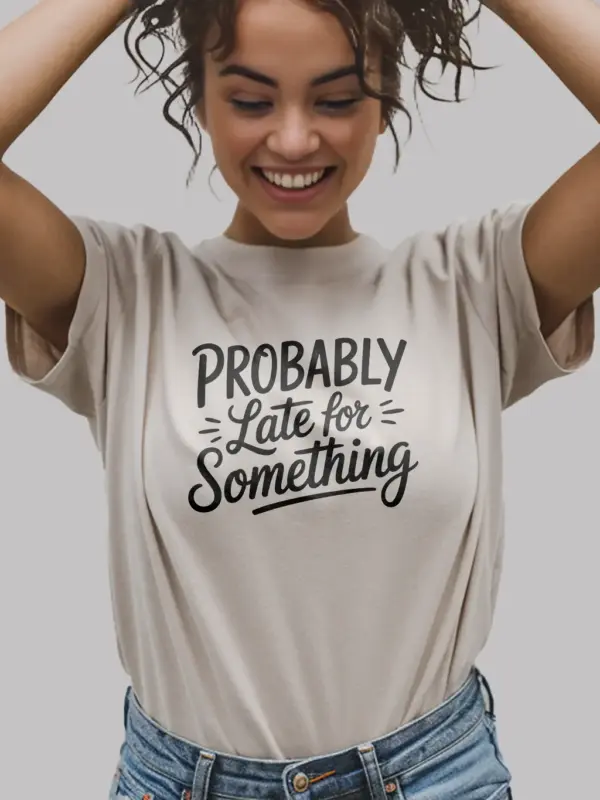 natural probably late for something t-shirt for students