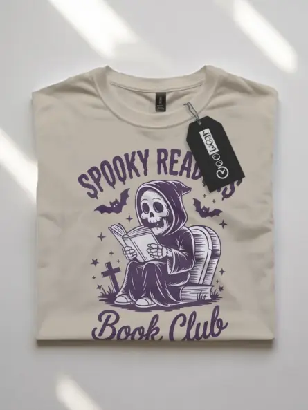 Grim Reaper Book Club Shirt – Spooky Readers Tee - Image 7