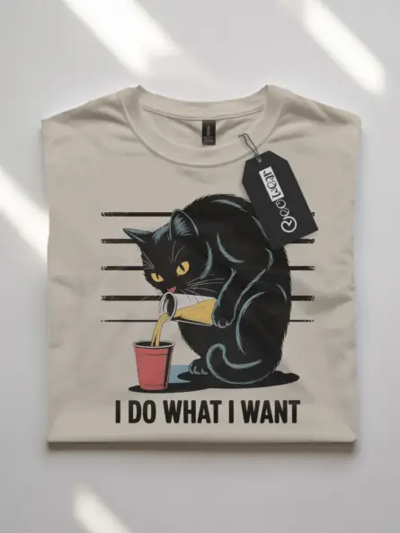 Rebellious “I Do What I Want” Cat Shirt – Funny Vintage Graphic Tee - Image 7