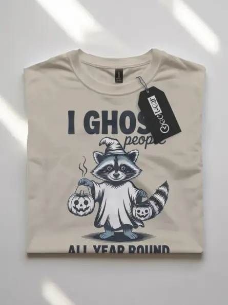 raccoon ghost t-shirt