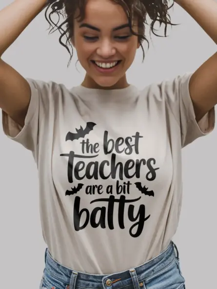 Batty Teacher Halloween Shirt – Funny Halloween Tee for Educators & Classroom Spirit - Image 8