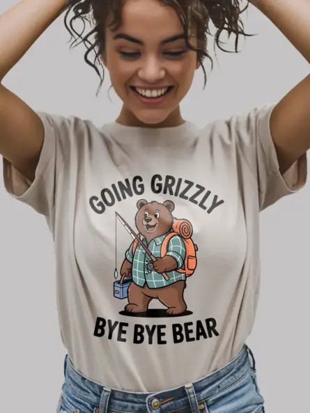 Funny Bear Fishing Shirt – Hilarious Outdoor Camping Tee - Image 8