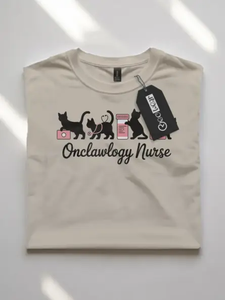 Funny Nurse Cat Shirt – Onclawlogy Design for Oncology Nurses - Image 7