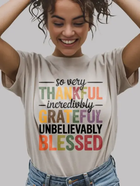 Thankful Grateful Blessed T-Shirt – Faithful Fall Tee for Women - Image 9