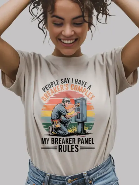 Breaker Panel T-Shirt for Electricians – Funny Vintage Electrical Engineer Tee - Image 8