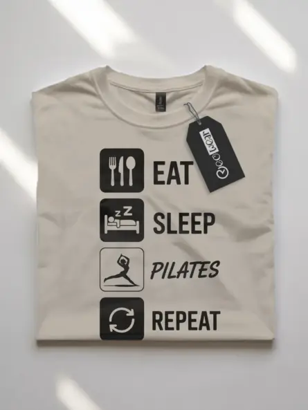 Motivational Eat Sleep Pilates T-Shirt for Instructors & Pilates Lovers - Image 7