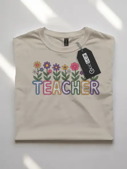 Floral Teacher Shirt – Whimsical Pink Bloom Power Tee - Image 7