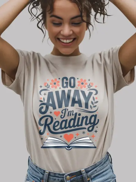 Go Away I'm Reading Shirt – Whimsical Vintage Tee for Book Lovers - Image 9