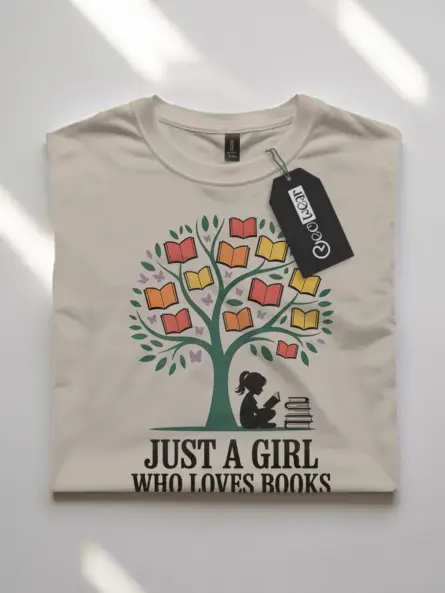 Just a Girl Who Loves Books Shirt – Minimalist Reader Tee - Image 7