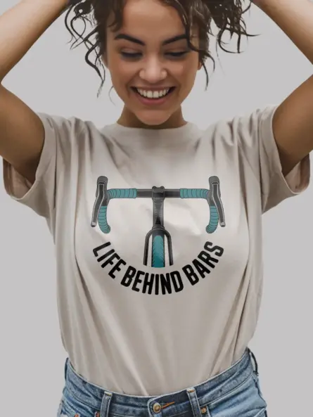 Witty Life Behind Bars Cycling Shirt – Minimalist Road Bike Tee - Image 9