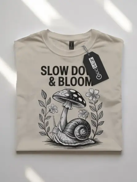 Amazing Mushroom Snail T-Shirt – Slow Down & Bloom Tee - Image 7