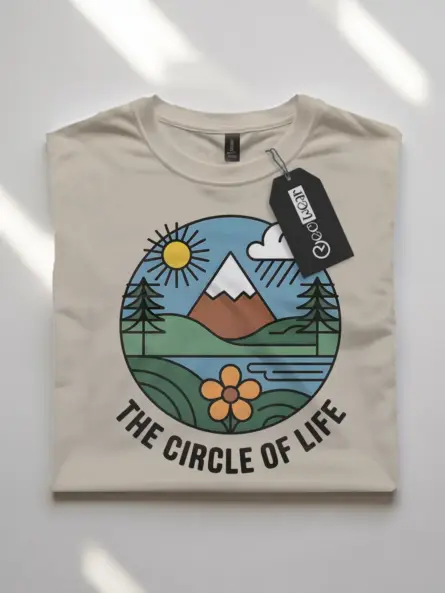 Retro Style Nature Circle of Life T-Shirt - Image 7