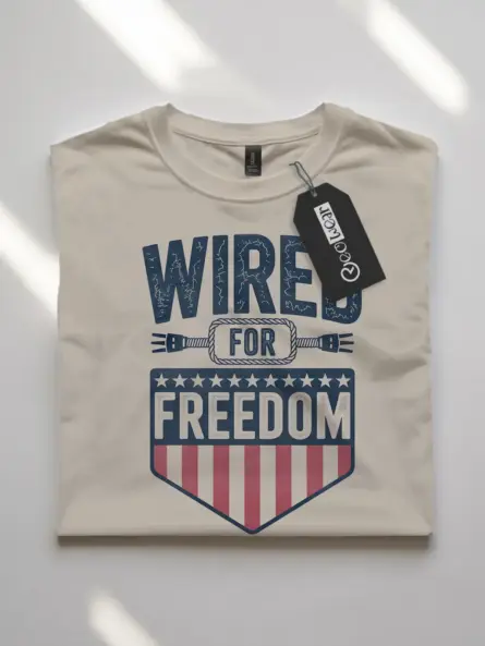 Patriotic Electrician T-Shirt - WIRED FOR FREEDOM - Image 7