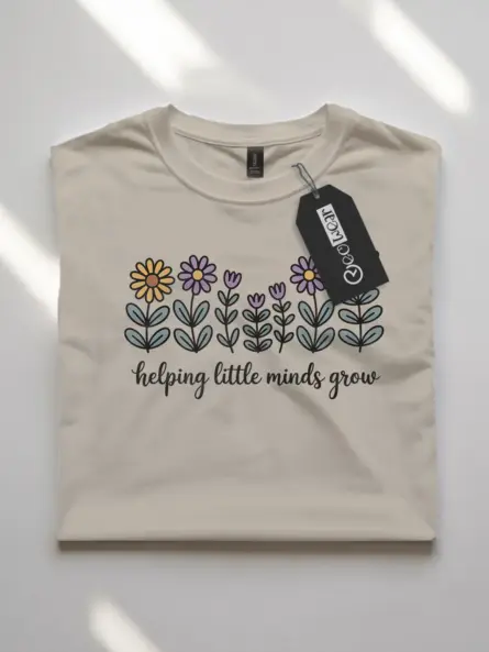 Helping Little Minds Grow Preschool Teacher Shirt – Floral Gift Tee - Image 7