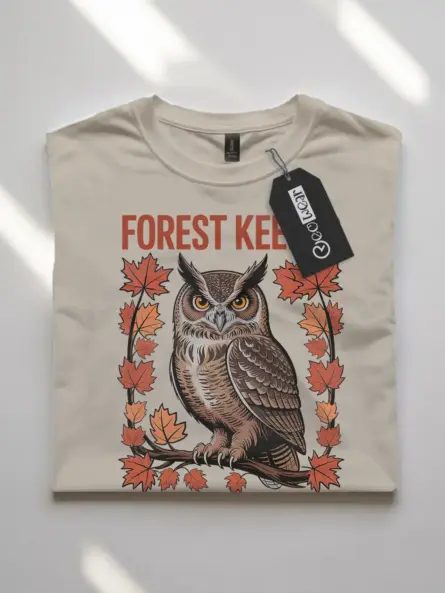 Retro Owl Forest Keeper T-Shirt for Nature Lovers - Image 7