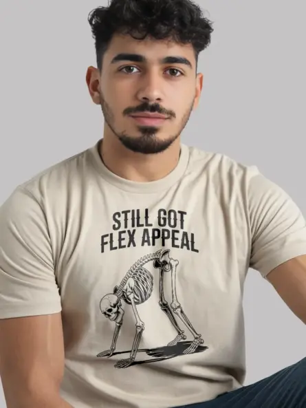 Bold Skeleton Yoga Shirt – Still Got Flex Appeal Humor Tee - Image 9
