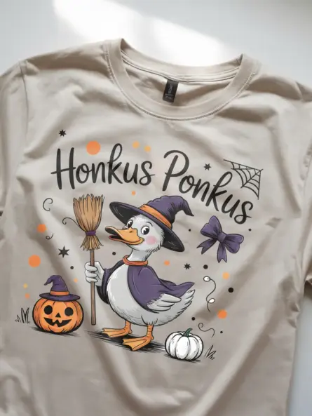 natural honkus ponkus duck halloween t-shirt lifestyle image