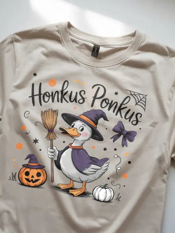 natural honkus ponkus duck halloween t-shirt lifestyle image