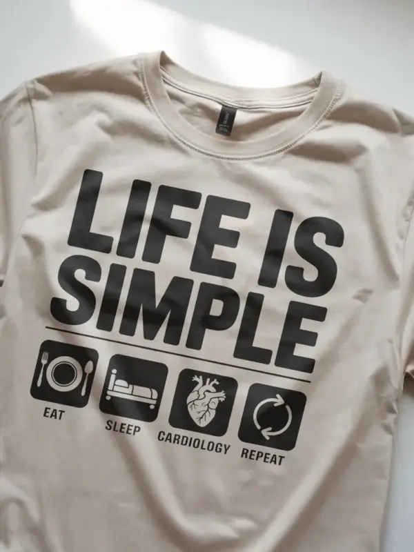 natural cardiology life shirt front view eat sleep cardiology