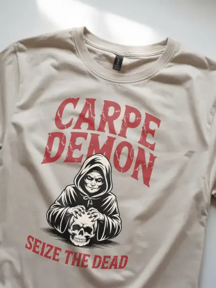 natural Lifestyle Shot – Carpe Demon – carpe demon reaper t-shirt
